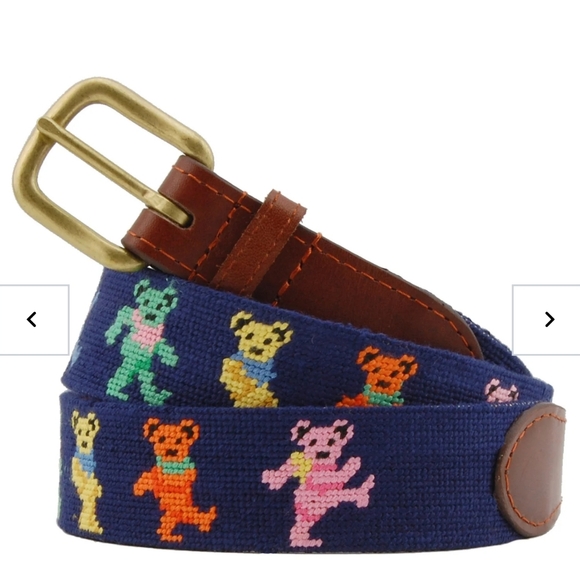 SMATHERS & BRANSON Navy Multicolor Dancing Bears Needlepoint Belt size 32 - Picture 8 of 8